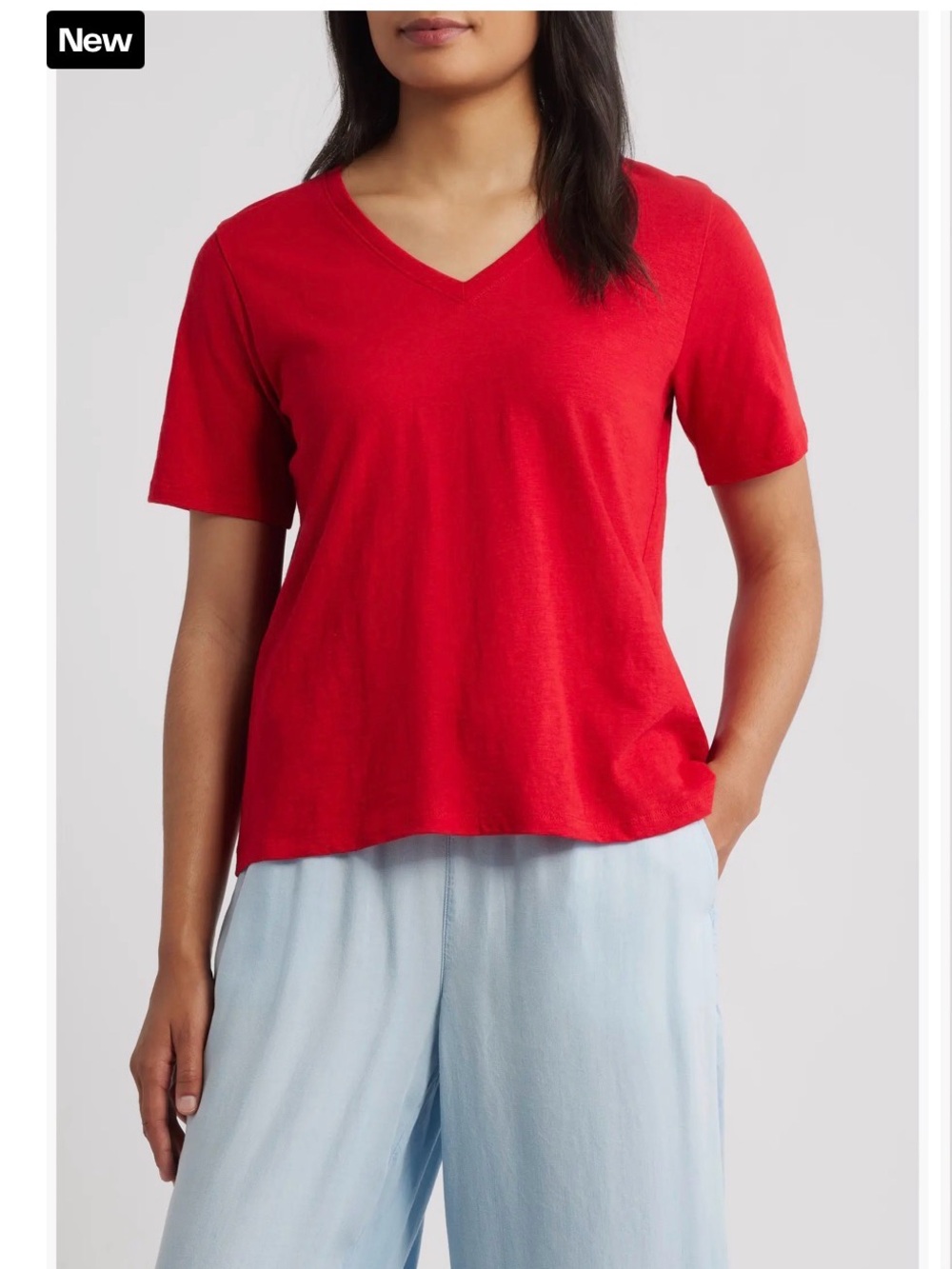 Eileen Fisher Easy V-Neck Organic Cotton T-Shirt